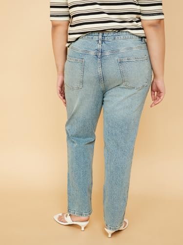 Max Women Washed Straight Fit Jeans (Blue_40)