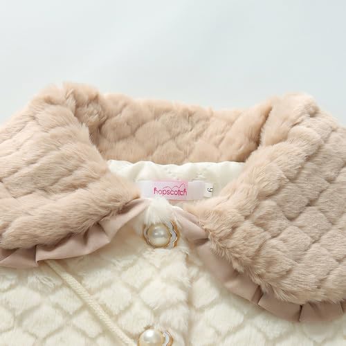 Hopscotch Girls Full Sleeves White Textured Puffer Jacket (2-3 Years)