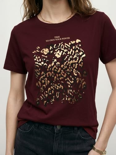 Max Women Foil Print T-Shirt (Red_XXL)