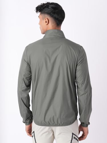 Wildcraft Men Sierra Solid Nylon Blend Collored Casual Wind Breaker Jacket, Full Sleeve - Regular fit, Olive Green, XXXL