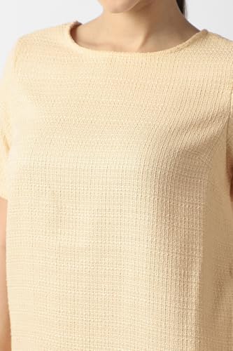 Van Heusen Women's Polyester Modern Knee-Length Dress (VWDRFRGFA28838_Beige