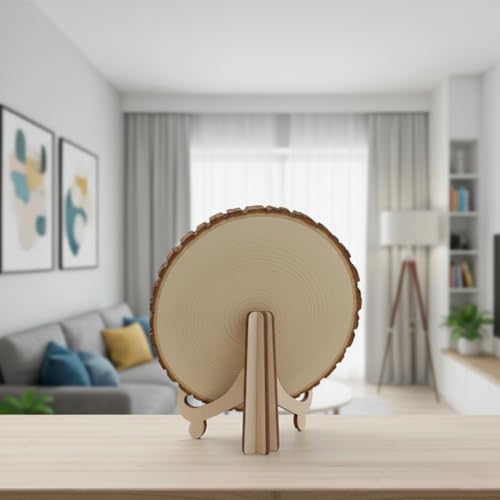 Natural Wooden Slice Photo Frame | 5 Inch Custom Photo Gift Item | Laser Engraved Natural Wood Slice with Stand | Handmade Personalized Gift for Pre-wedding Ceremony