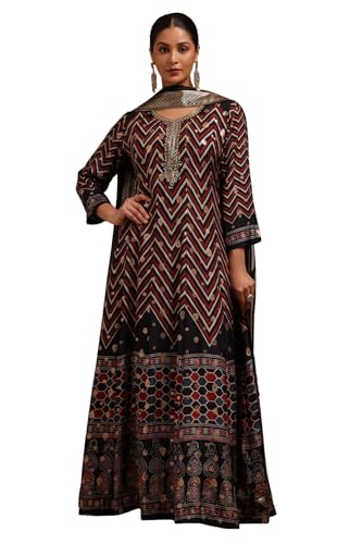 Soch Women's Russian Silk Floor Length Gown (SMUA5CD2092_Black
