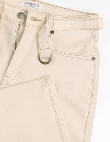 U.S. POLO ASSN. High Rise Wide Leg Jeans (UWAW25JEN424_White_30)