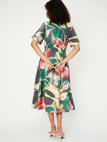Max Women Floral Print A-line Dress (Multicolour_XXL)