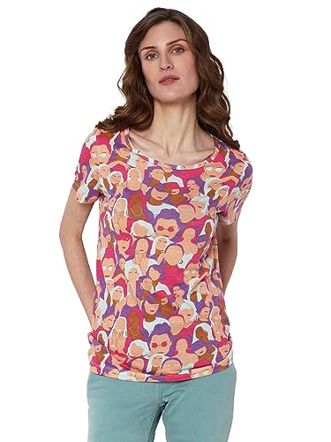 VERO MODA Women Printed Cotton Blend Regular Fit Pink T-Shirt