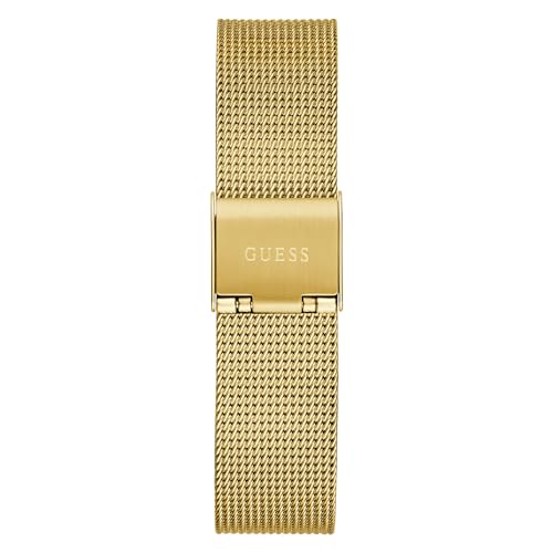 GUESS Glitz Plaque Champagne Round Dial Analog Women's Watch - GW0835L2