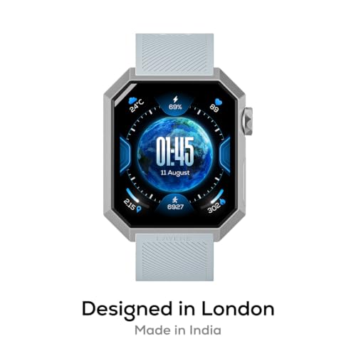Layers Anarc 2 Smartwatch | 1.85 AMOLED 60Hz Display | Built-in GPS | AI Watch Faces & Assistant | BT Calling | Auto Brightness | Heart Rate + Sleep Monitor Smartwatch, Alluminium Body (Parent) (Blue)