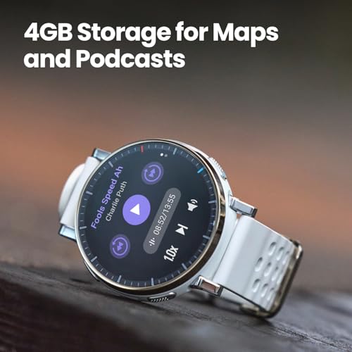 Amazfit Active 3 Premium GPS Running Smart Watch,1.32" AMOLED Sapphire Display,12-Day Battery,4GB Storage,Offline Maps,170+ Workout Modes,5 ATM,Heart Rate & Fitness Tracker,Android & iOS, Aero White