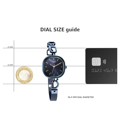 Titan Raga Delight Blue Dial Analog Metal Strap Watch for Women-NS2693QM01/NT2693QM01