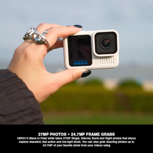 GoPro HERO13 Black in Polar White Limited Edition - Waterproof Action Camera with 5.3K60 Video, 27MP Photo + Compatability with HB-Series Lenses(1-Yr International+1-Yr India Warranty)