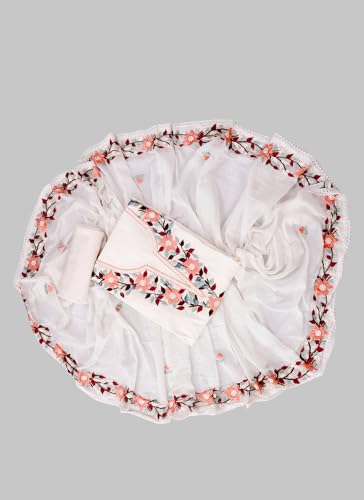 SALWAR STUDIO Off White Embroidered Floral Silk Unstitched Dress Material_VCDM0099-OFWH
