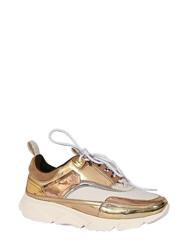 eske Merida Women's Metallic Print Leather Casual Shoes