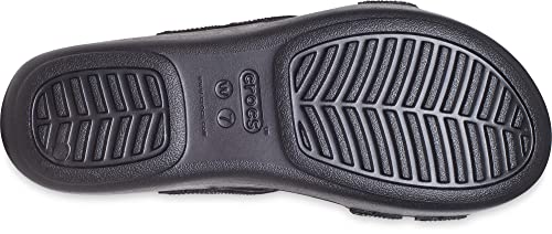 crocs womens Boca Sequin Strappy Wedge Black Sandal - 2 UK (W4) (207645-001)