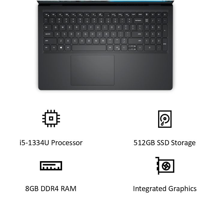 Dell Inspiron 3530 Thin & Light Laptop, 13th Gen Intel Core i5-1334U Processor, 8GB, 512GB SSD, 15.6" (39.62cm) FHD Display, Backlit Keyboard, Windows 11 + MSO'24 & 15 Month McAfee, Silver,1.62kg