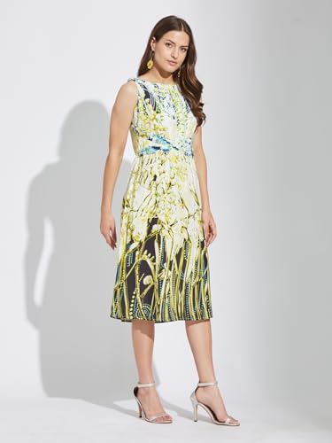 Latin Quarters Women Black Sleeveless Boat Neck Printed Casual Dress_M