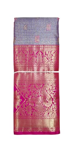 VFCollections Women's Kanchipuram Silk Pure Pattu Sarees With Blouse (VFC391-7)