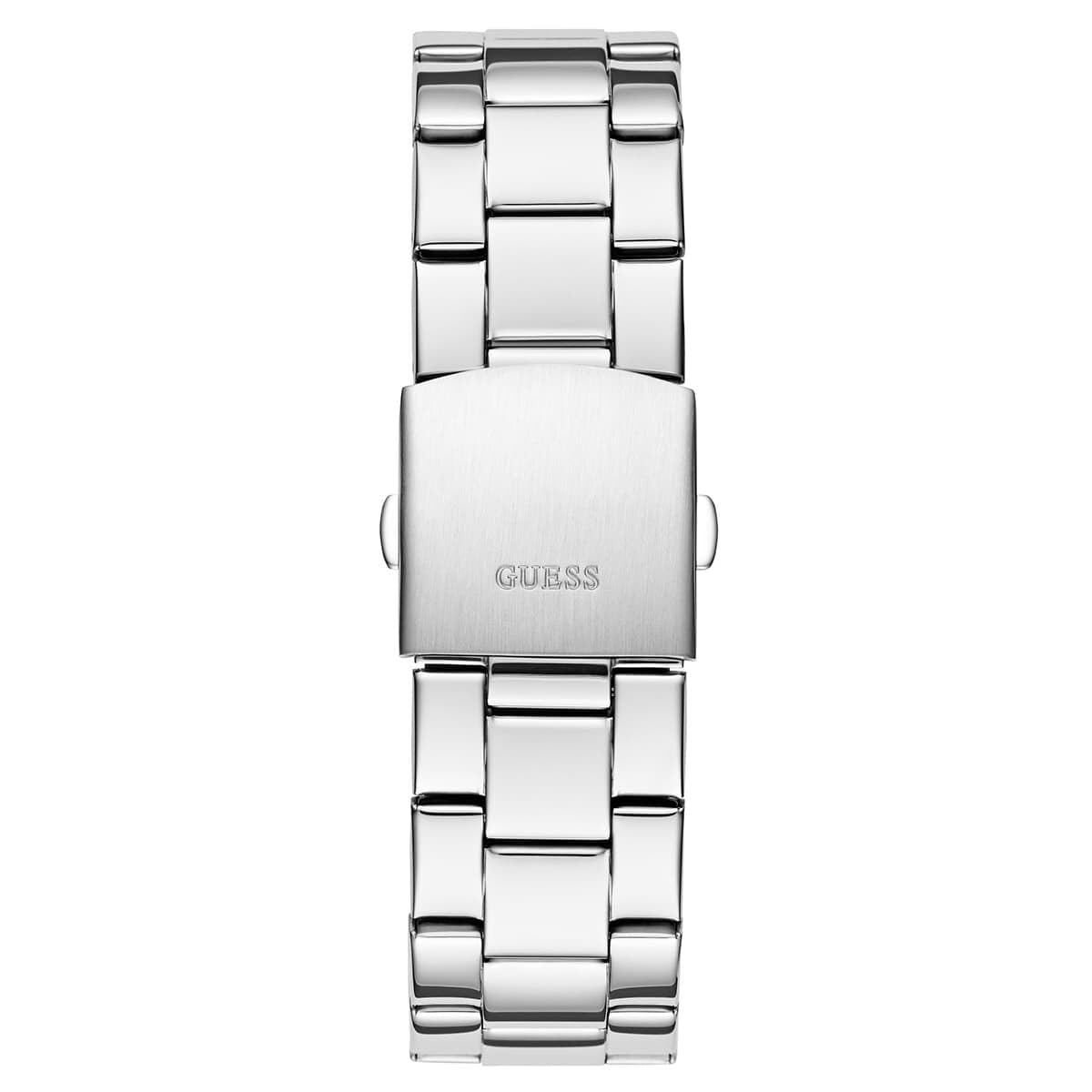 GUESS Stainless Steel Analog Black Dial Men's Watch-Gw0804G2, Band Color:Silver