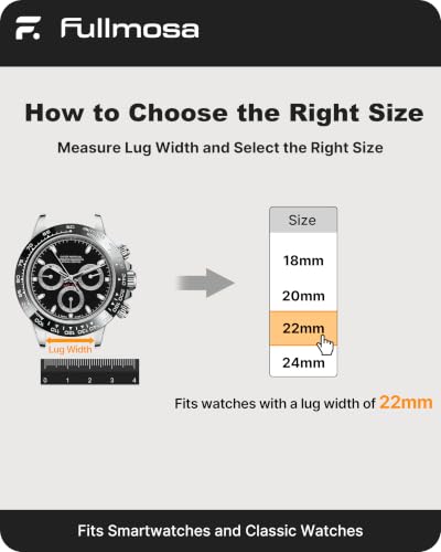 Fullmosa 22mm No‑Gap Curved Silicone Watch Strap, Army Green | [No Watch]Premium Strap for Samsung Galaxy Watch 46mm,Gear S3,Huawei GT2 46mm,Fossil Gen6,Noise ColorFit Ultra,boAt Xtend Pro