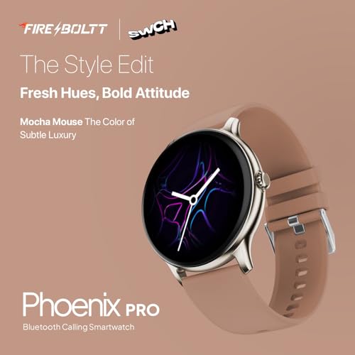 Fire-Boltt Phoenix Pro Smart Watch 1.39 inch Bluetooth Calling, AI Voice Assistant, Metal Body with 120+ Sports Modes, SpO2, Heart Rate Monitoring (Mocha Mouse)