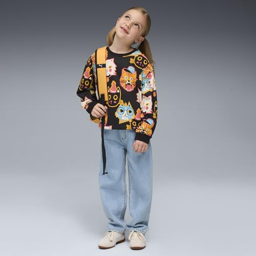 PUMA | MOODY CAT Kids' Graphic Crew Sweatshirt | Black | 6-7Y