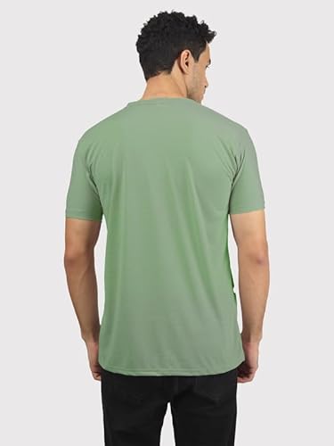 T-70 Men's Printed Round Neck Half Sleeves Poly-Cotton T-Shirt | Color - Mint Green | Size - 5XL