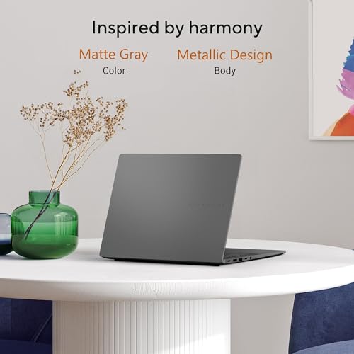 ASUS Vivobook S14,Smartchoice,AMD Ryzen AI 5 330,16GB RAM,512GB SSD,OLED,14",Win11,Office24,M365 Basic (1Yr),Matte Gray,1.4Kg,M3407KA-SF044WS,50 Tops,Metallic Design Laptop,Next-Gen AI Laptop,Copilot+