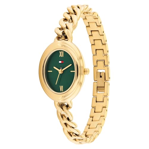 Tommy Hilfiger Demi with Quartz Basic Analog Green Dial Gold Stainless Steel Strap Watch for Women - TH1782877W