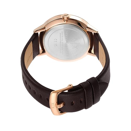 Armani Exchange Analog Silver Dial Men's Watch-AX2756 Genuine Leather, Brown Strap
