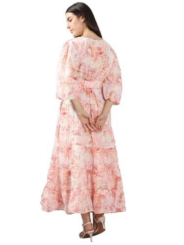 VERO MODA Women's Fit and Flare Pink Dress