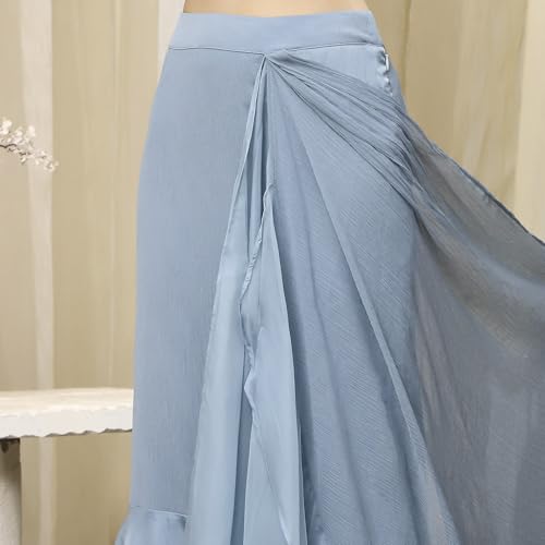 Biba Women Ice Blue Peplum Pre-Draped Saree_36