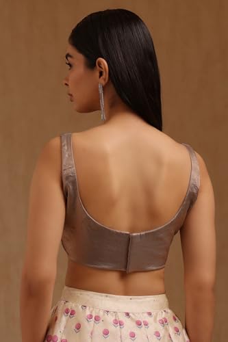 Soch Womens Grey Glass Tissue Solid Padded Blouse