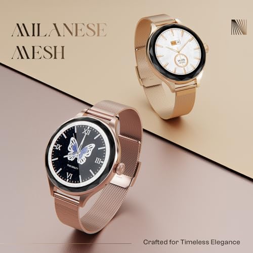 Fire-Boltt Phoenix Aura Women Smart Watch with 1.26” Diamond-Cut HD Display, Rotating Crown, Wireless Charging, Bluetooth Calling, Voice Assistant, 120+ Sports Modes - Air Blue