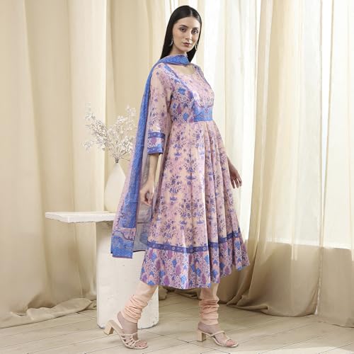 Biba Women's Voile 92X80 Kurta Set (SKDVIN8652ESS25BLU_Blue