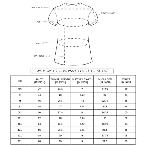 Bewakoof Women's Graphic Print Oversized Fit Half Sleeve Round Neck Cotton Jersey T-Shirt_655030_Black_2XL