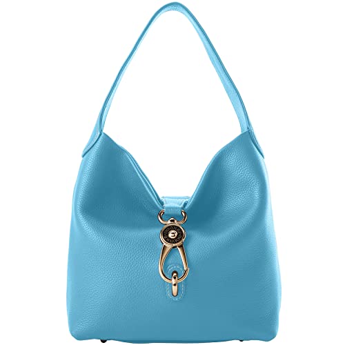 Dooney & Bourke Handbag, Pebble Grain Small Logo Lock Sac Shoulder Bag - Sky Blue, Sky Blue, One Size