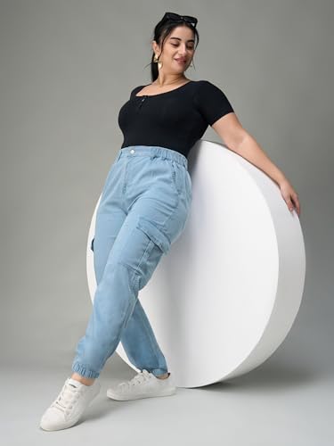 Miss Chase A+ Women's Bootcut High Rise Regular-Length Stretchable Denim Jeans (APAW24DEN85-94-888-28, Loliter Blue, 28)