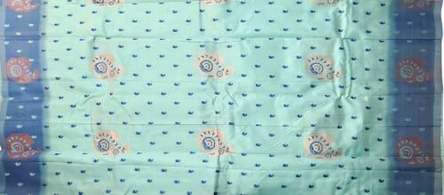 SREE KUMARAN Women's Kanchipuram Kubera Silk Pure Pattu Sarees – Leaf Butta – With Blouse (VSK272-13)