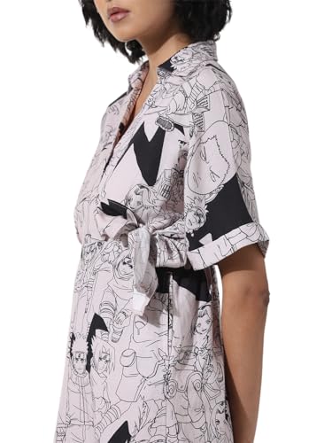 ONLY Women Printed Viscose Above Knee Beige Wrap Dress