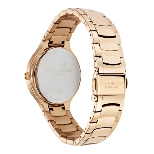 Olivia Burton Lea Qtz Basic Carnation Gold Round Dial Women's Watch|Ionic Plated Rose Gold Steel Material|Rose Gold Color Band - 24000210
