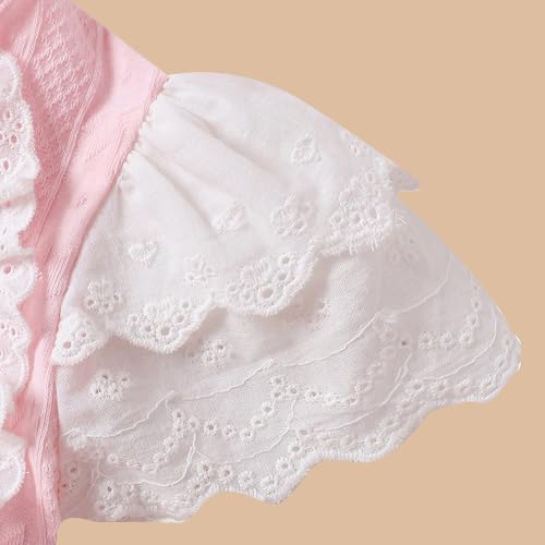 Hopscotch Girls Short Sleeves Pink Angel Wings Romper For Ages (9-12 Months)