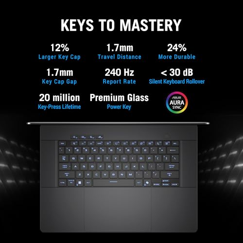 ASUS ROG Zephyrus G16,Intel Core Ultra 9 285H Gaming Laptop(RTX 5080-16GB/120W TGP/32GB/2TB/2.5K QHD+/16"/240Hz/Windows 11/M365 Basic (1Year)*/Office Home 2024/Eclipse Gray/1.95 Kg) GU605CW-QR133WS