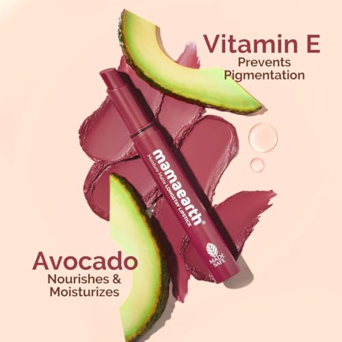 Mamaearth Moisture Matte Longstay Lipstick with Avocado Oil & Vitamin E for 12 Hour Long Stay-19 Spiced Petals - 2 g