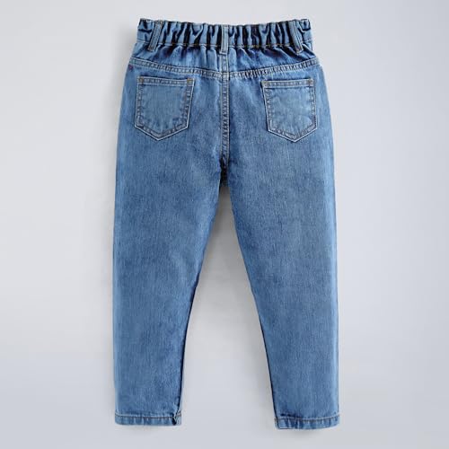 Hopscotch Girls Star Embroidered Denim Barrel Jeans in Blue Color for Age (2-3 Years)