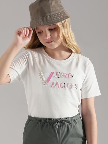 VERO MODA Girl Regular Fit White Tshirt