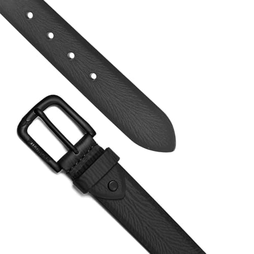 WildHorn Classic Genuine Leather Belt for Men - Stylish and Durable with Adjustable Fit (Black)