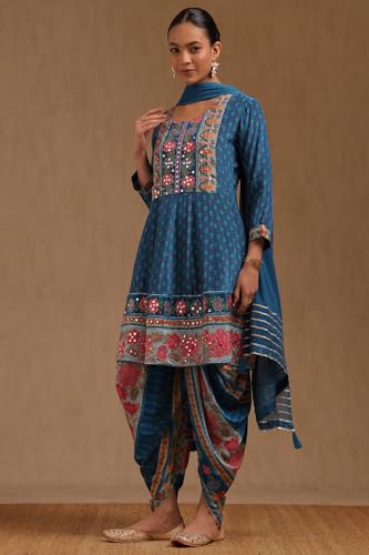 Soch Women's Crepe Salwar Suit Set (EWA5CD22117_Blue