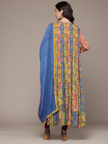 Multi Ruhaani Kurta with Churidar and Dupatta Multicolour
