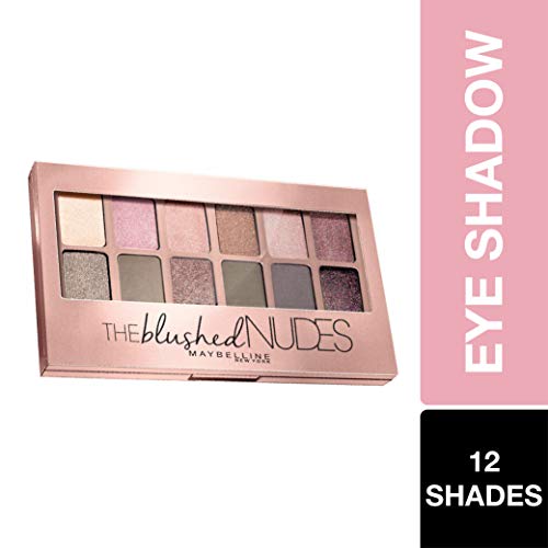 Maybelline New York Eyeshadow Palette, 12 Highly Blendable Shades, Matte and Sheen Colours, The Blushed Nudes, 9g