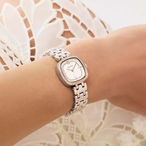 GUESS Square 25mm White Dial Analog Women Watch - GW1018L5